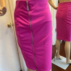 JENNIFER LOPEZ HOT PINK DOUBLE ZIPPER SKIRT